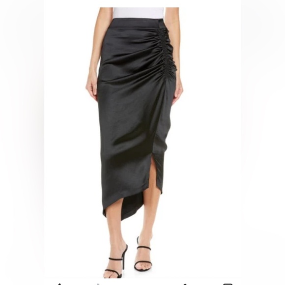 Smytheasymmetrical satin skirt